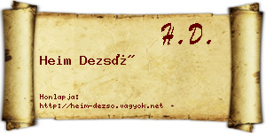 Heim Dezső névjegykártya